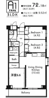 プライムアーバン武蔵小杉comodo【5階】の間取り