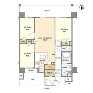 サムティレジデンス藤が丘【2階】の間取り