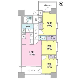 パークフラッツ横濱公園【11階】の間取り