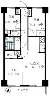 HARU菊名Ⅰ Ⅱ【Ⅰ303号室】の間取り
