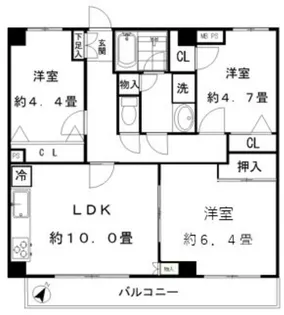 HARU菊名Ⅰ Ⅱ【Ⅰ502号室】の間取り