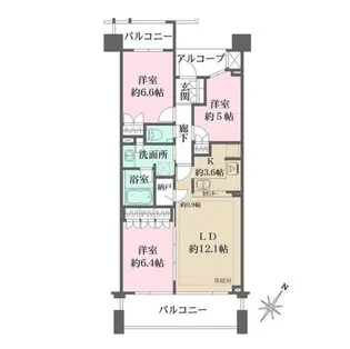 横濱紅葉坂レジデンス 壱番館【5階】の間取り