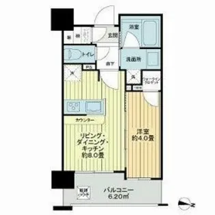 グローベル ザ・スイート横浜プレミア【4階】の間取り