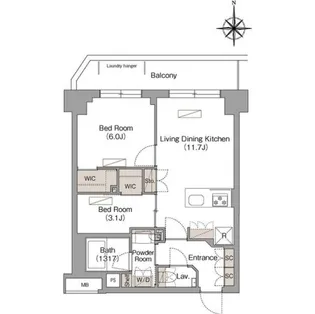 ヴェール・クレール武蔵小杉【1階】の間取り