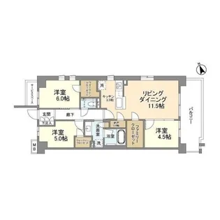 プラウド川崎矢向【3階】の間取り