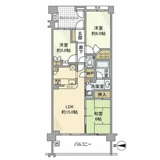 プラウド武蔵小杉【5階】の間取り