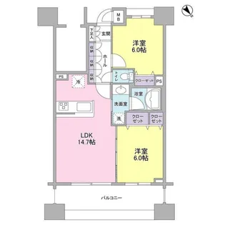 パークフラッツ横濱公園【13階】の間取り