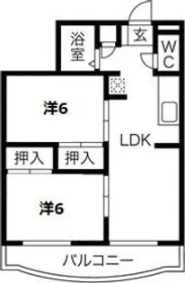 2LDKの間取り画像