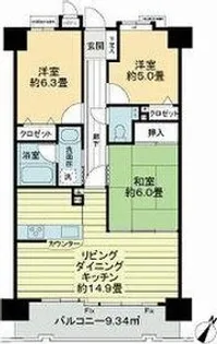 ライオンズマンション一社東【2階】の間取り