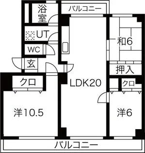 パークウエスト貴船A棟【2階】の間取り