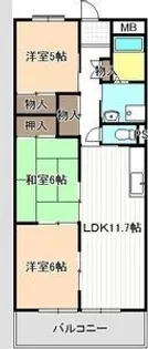 ライフステージ川間【0407号室】の間取り