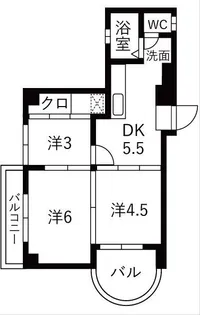 マンションオックス【3階】の間取り