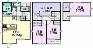 愛知県豊明市栄町南舘【一戸建】の間取り