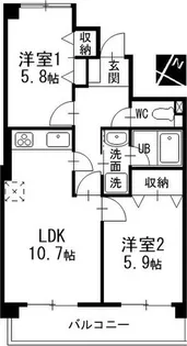 レアール島田【102号室】の間取り