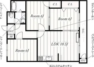 ベルグレイ K.I【3階】の間取り