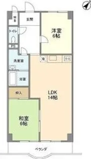 スカイハイツ塚本【4階】の間取り