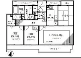 パークハウスガーデン梅園北館 202号室【2階】の間取り
