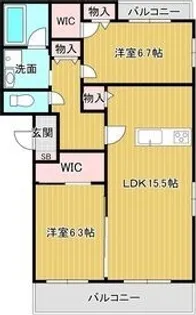 ヴェール梅里【1階】の間取り