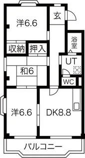 カーサ東田面【3階】の間取り