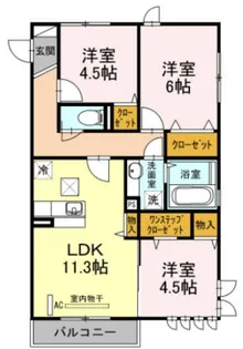 プロムナード元住吉A棟【1階】の間取り