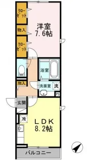 メルシー芙蓉北糀谷【1階】の間取り