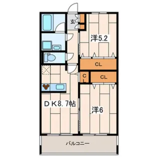 ドミール新川崎【202号室】の間取り