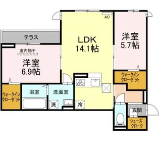 カーサ ミラ【1階】の間取り