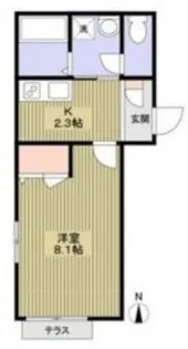 SkyGarden【1F02号室】の間取り
