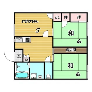 コーポラスアタゴ【1階】の間取り