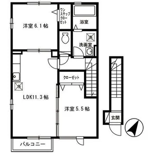 大阪府泉大津市二田町2丁目【アパート】の間取り