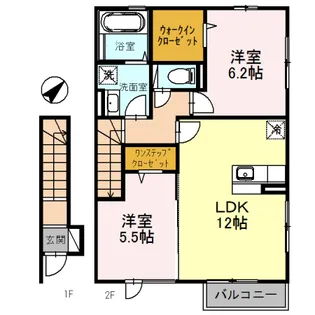 大阪府泉大津市二田町2丁目【アパート】の間取り