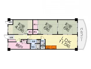 3SLDKの間取り画像