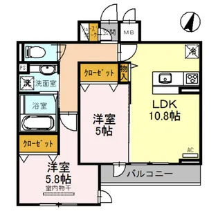 大阪府泉大津市河原町【アパート】の間取り