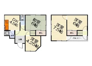大阪府堺市西区上野芝向ヶ丘町3丁【一戸建】の間取り