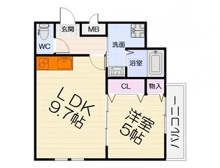 大阪府堺市西区浜寺諏訪森町西1丁【アパート】の間取り