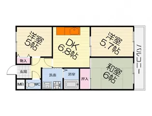 大阪府高石市高師浜3丁目【マンション】の間取り