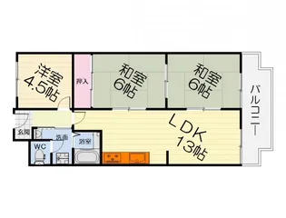 大阪府高石市西取石1丁目【マンション】の間取り