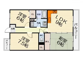 大阪府堺市中区深井清水町【マンション】の間取り