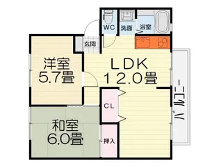 大阪府堺市西区草部【アパート】の間取り