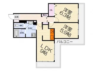大阪府泉大津市旭町【マンション】の間取り