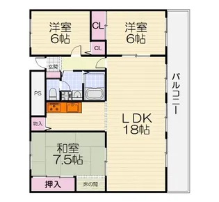 大阪府高石市綾園3丁目【マンション】の間取り