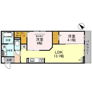 大阪府泉大津市式内町【アパート】の間取り