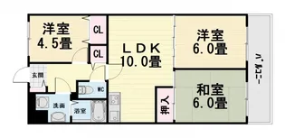 大阪府堺市西区鳳中町10丁【マンション】の間取り