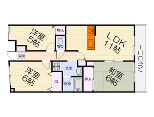 大阪府堺市西区鳳東町7丁【マンション】の間取り