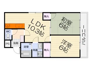 大阪府堺市西区草部【マンション】の間取り