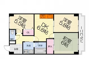 大阪府堺市中区深井清水町【マンション】の間取り