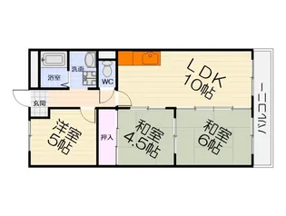 ルナコート向ヶ丘【104号室】の間取り