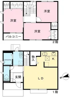 大阪府堺市西区浜寺南町1丁【テラスハウス】の間取り