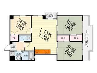 大阪府堺市西区浜寺諏訪森町西2丁【マンション】の間取り