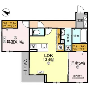 大阪府堺市西区上野芝向ヶ丘町2丁【アパート】の間取り